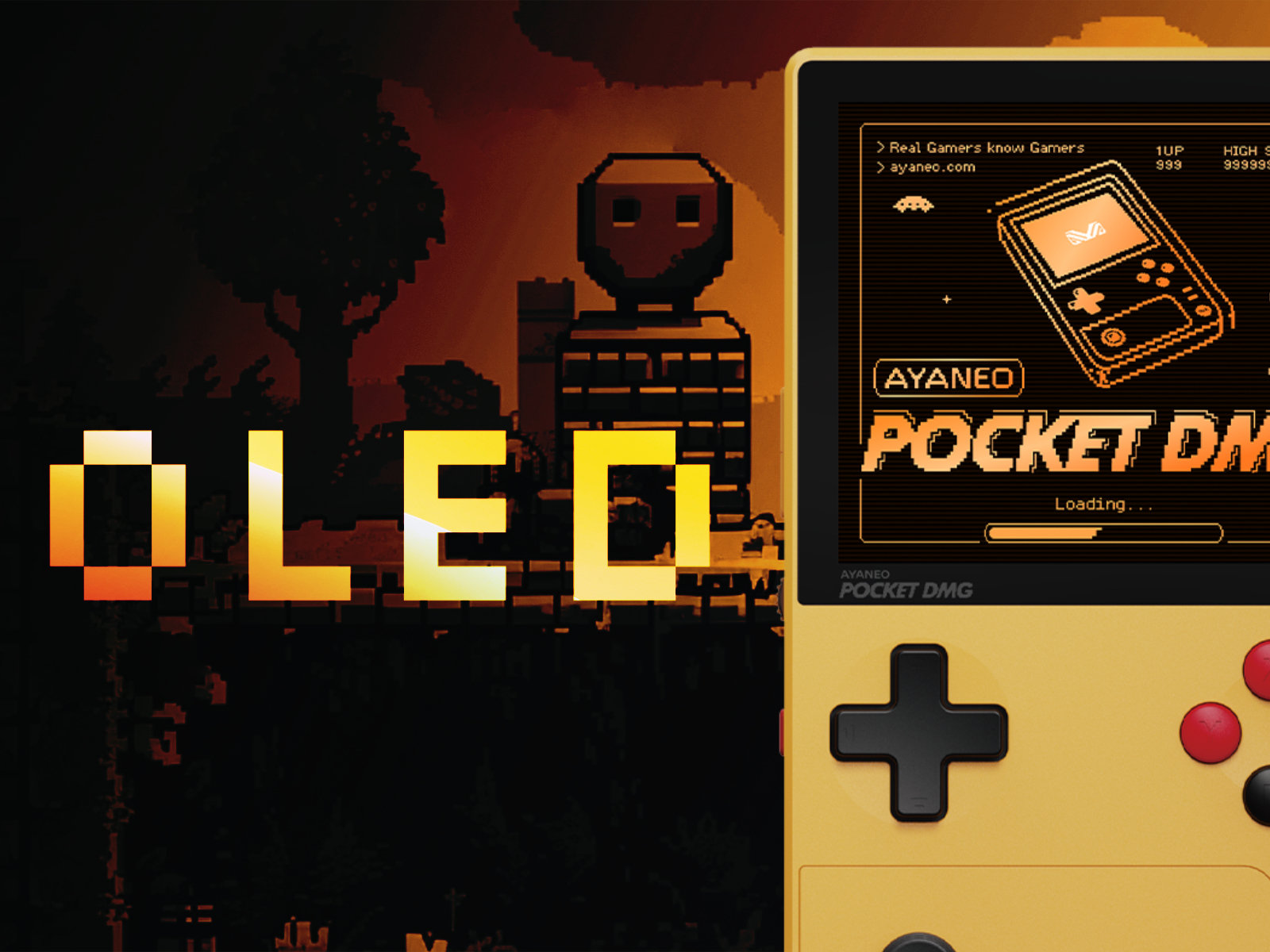 Ayaneo Pocket DMG với thiết kế cổ điển gợi nhớ đến máy chơi game cầm tay của Nintendo.
