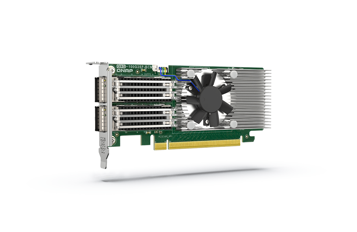 QNAP QXG-100G2SF-BCM cung cấp kết nối 100GbE tốc độ cao