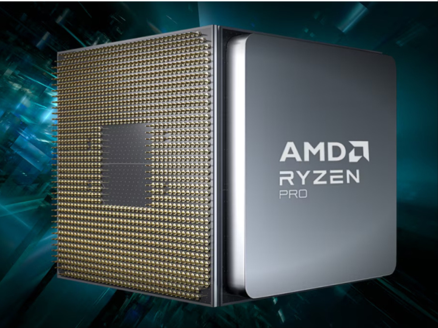 Hình ảnh mô phỏng vi xử lý AMD Ryzen Pro dành cho máy tính để bàn.