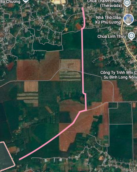 Sơ đồ tuyến đường liên xã dài 5km