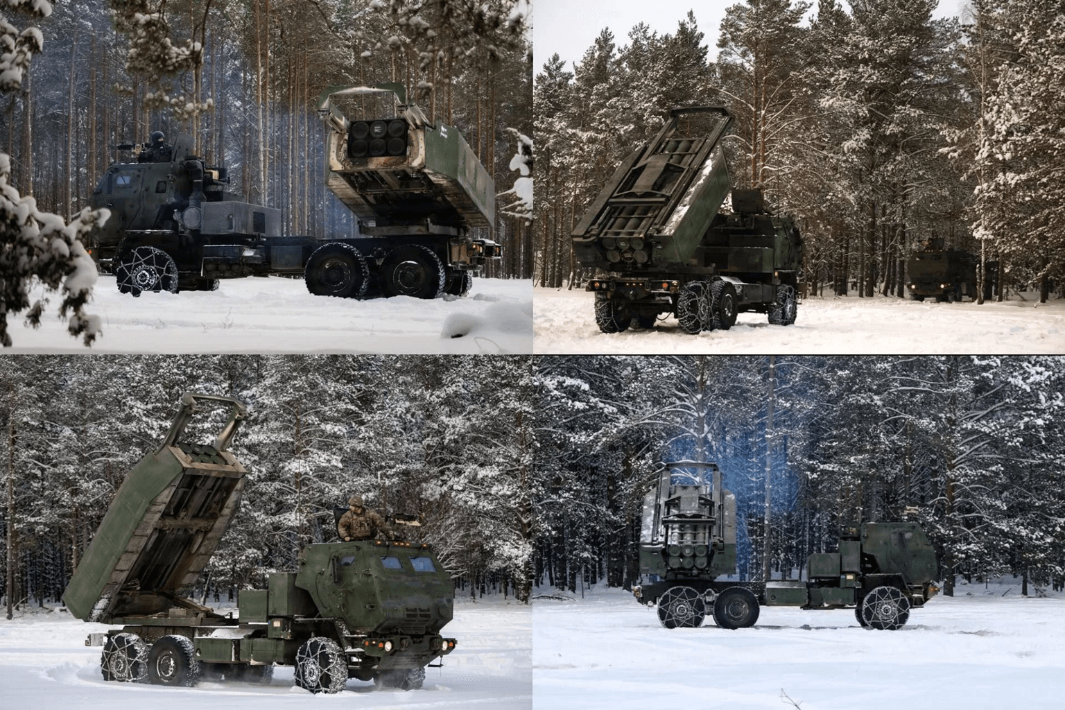 Hệ thống HIMARS của quân đội Mỹ diễn tập cùng lực lượng Lithuania tại thao trường gần biên giới Belarus.