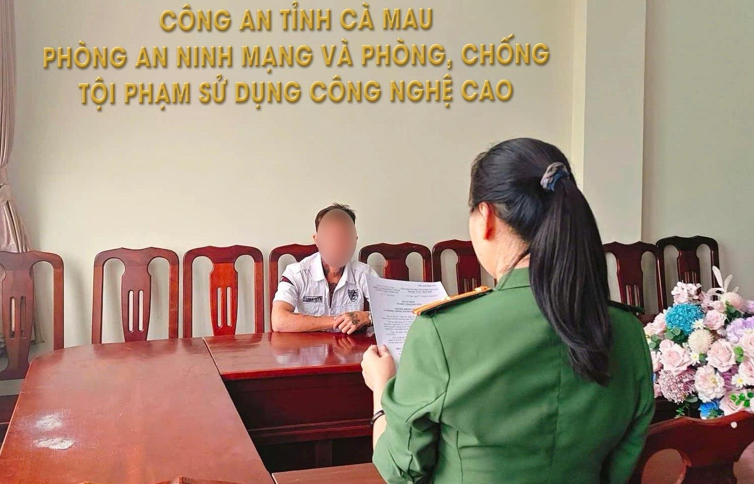 Phòng An ninh mạng Công an tỉnh Cà Mau làm việc và xử phạt đối với L.Q.Đ
