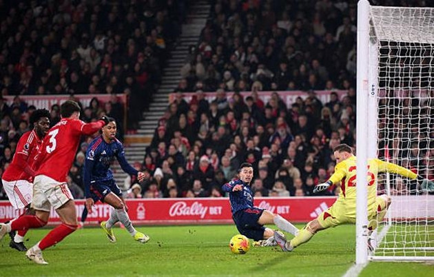 Arsenal bị Nottingham Forest cầm hòa 0-0 tại vòng 22 Ngoại hạng Anh.