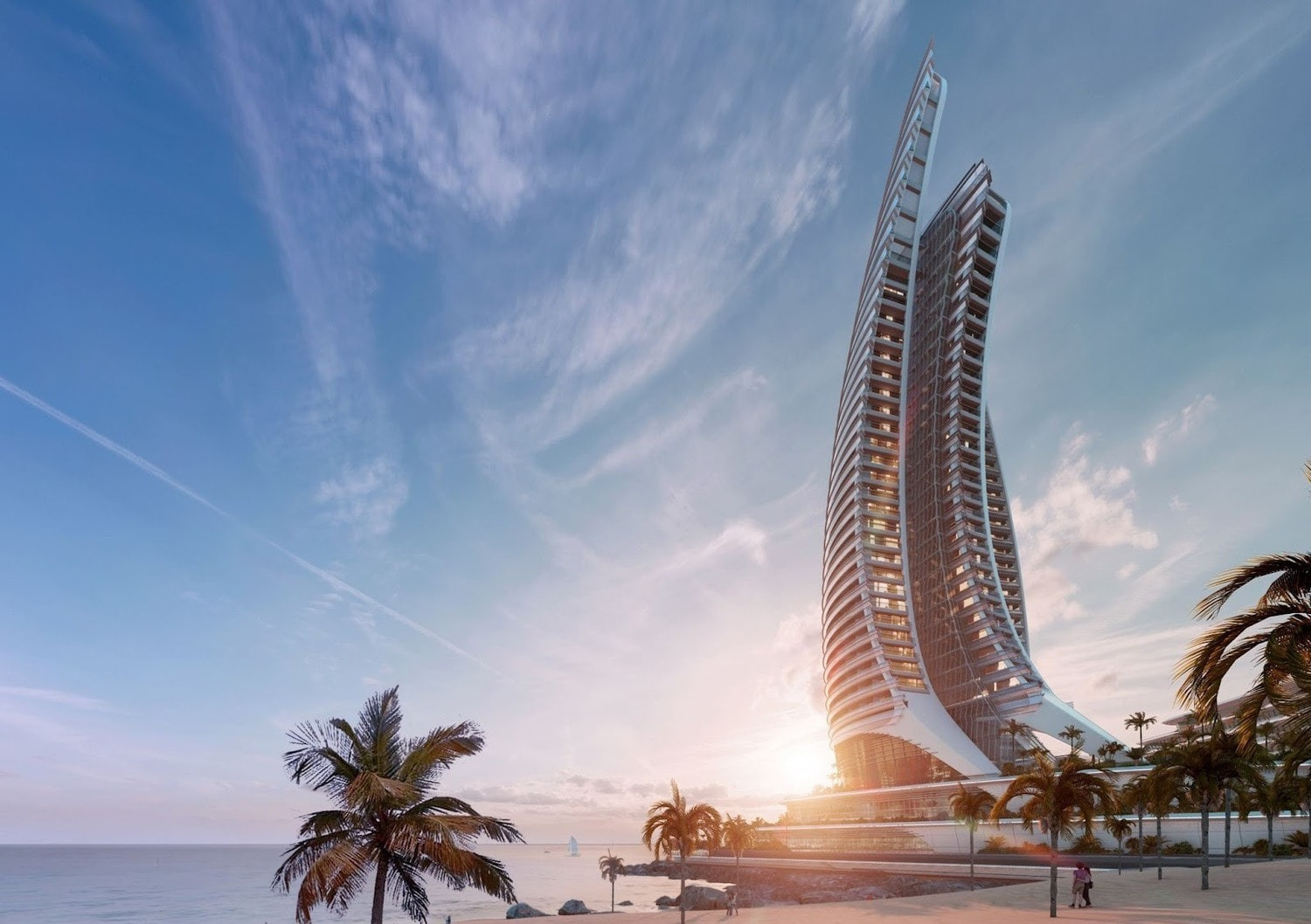 Tòa tháp chọc trời Aspira Tower với thiết kế hình cánh buồm vươn mình giữa biển khơi tại Phú Quốc.