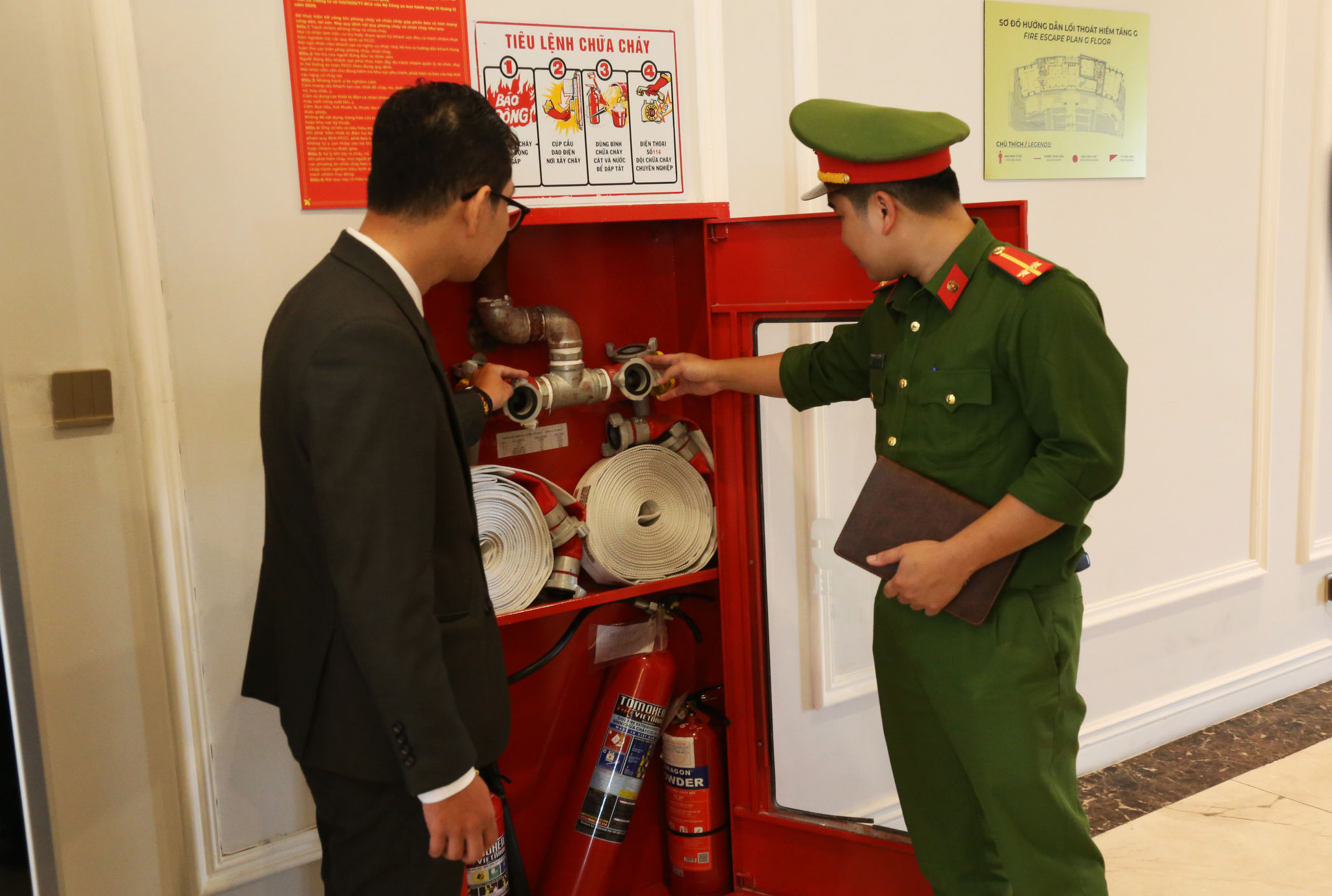 Lực lượng Cảnh sát PCCC kiểm tra công tác phòng cháy chữa cháy (2)