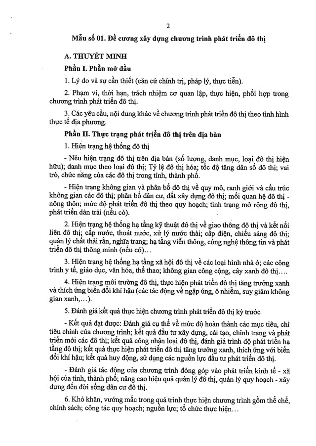 Các MẪU ĐỀ CƯƠNG liên quan đến thực hiện phát triển đô thị, đô thị xanh- Ảnh 2.