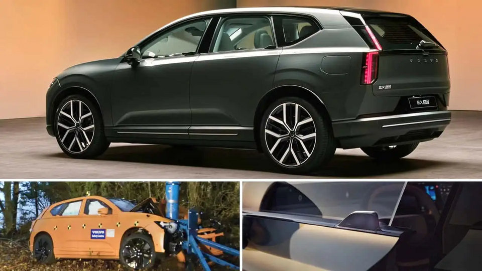 Tay nắm cửa điện tử trên xe Volvo EX60 được thiết kế để đảm bảo an toàn thoát hiểm