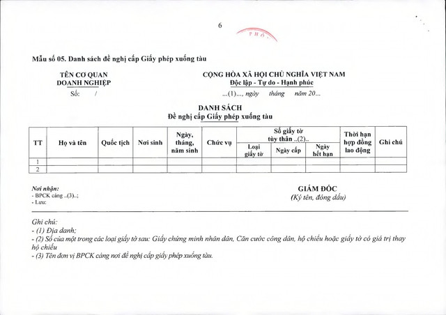 MẪU GIẤY PHÉP xuống tàu- Ảnh 6.