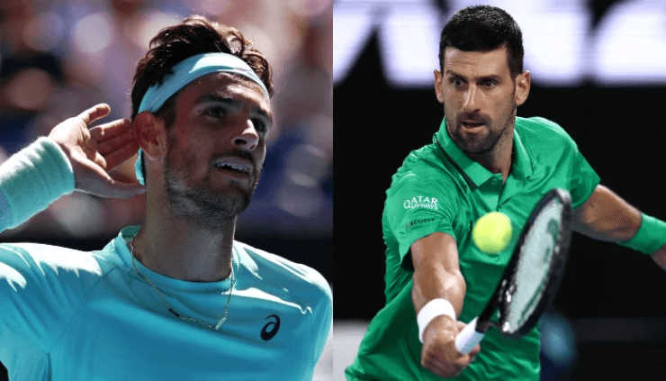 Djokovic (bên phải) thắng Musetti (trái) ở 6 trận gần nhất