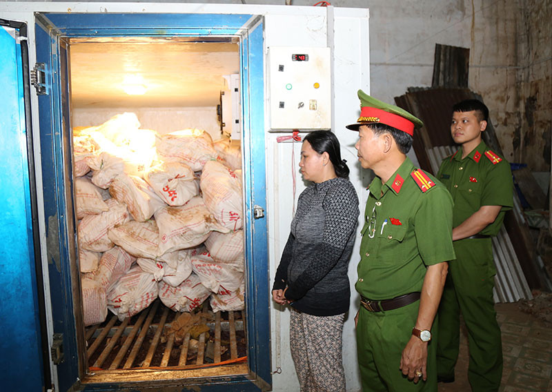 Đối tượng Lê Thị Bích Phượng và tang vật bị thu giữ