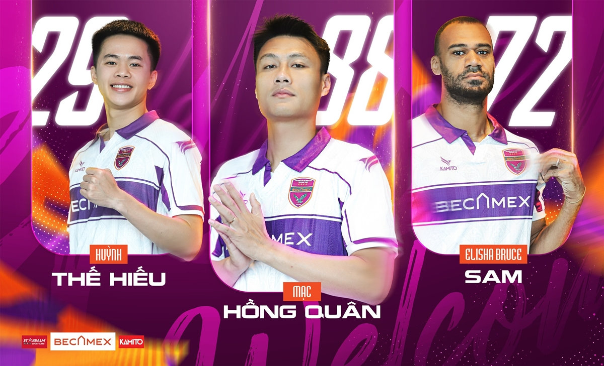 Becamex TP.HCM bổ sung 3 tân binh cho giai đoạn 2 V-League 2025-2026. Ảnh: Becamex TP.HCM FC.
