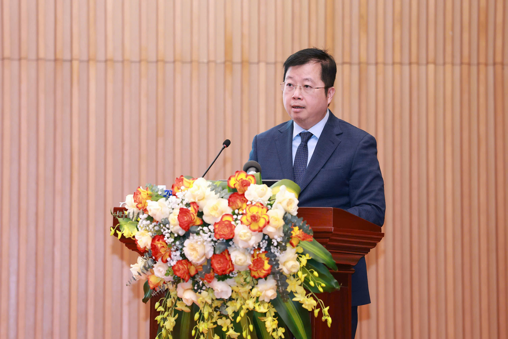 Ông Nguyễn Thanh Lâm - Tổng Giám đốc Đài Truyền hình Việt Nam phát biểu tại hội nghị.