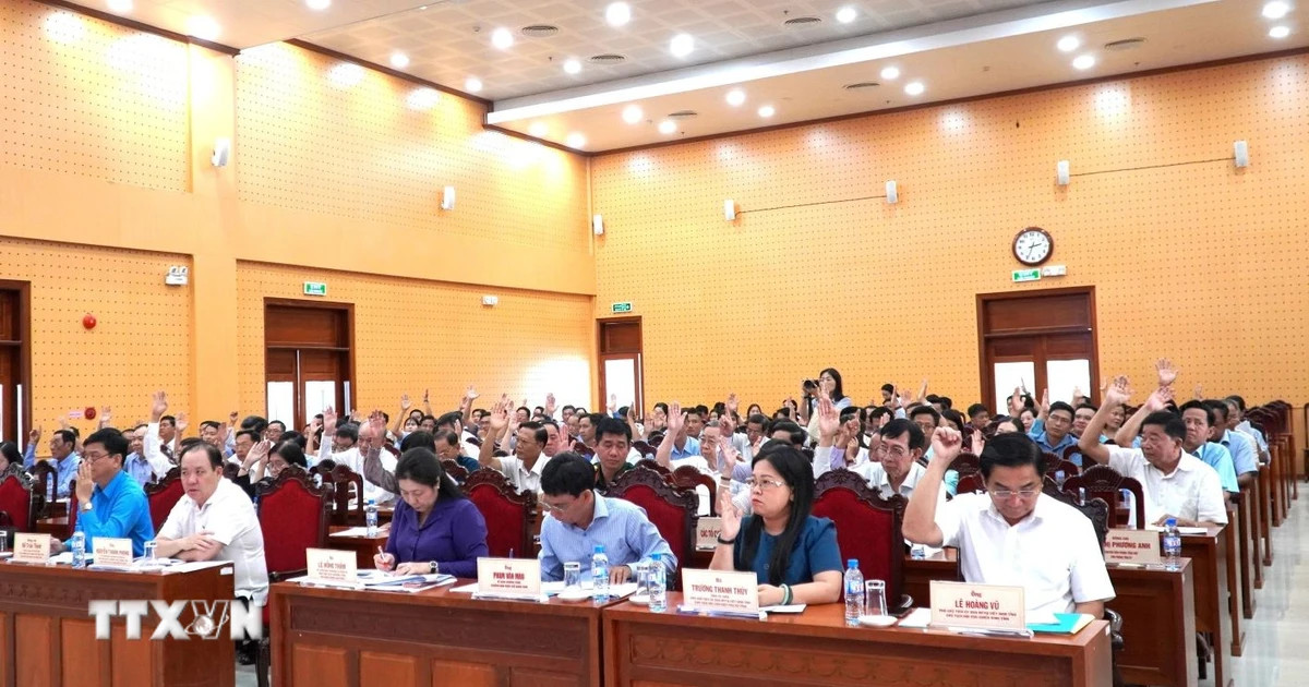 Hội nghị hiệp thương lần thứ hai bầu danh sách người ứng cử đại biểu Quốc hội và đại biểu Hội đồng nhân dân tỉnh An Giang. (Ảnh: Văn Sỹ/TTXVN)