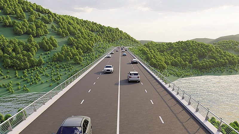 Phối cảnh dự án cao tốc Chợ Mới - Bắc Kạn sau khi hoàn thành.
