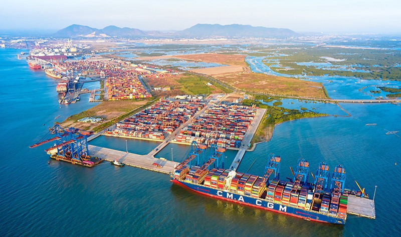 Toàn cảnh cụm cảng nước sâu Cái Mép - Thị Vải nhìn từ trên cao