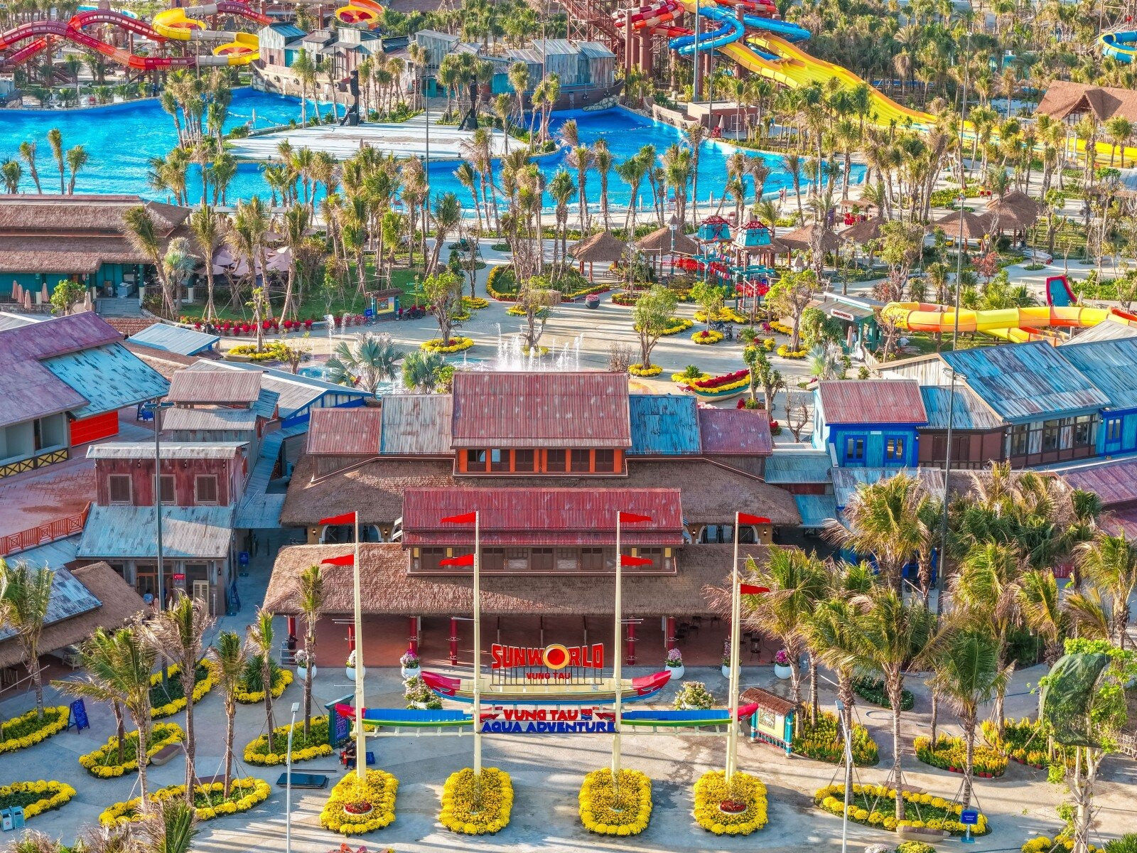 Toàn cảnh công viên nước Aqua Adventure rộng 15ha do Sun Group đầu tư tại Vũng Tàu.