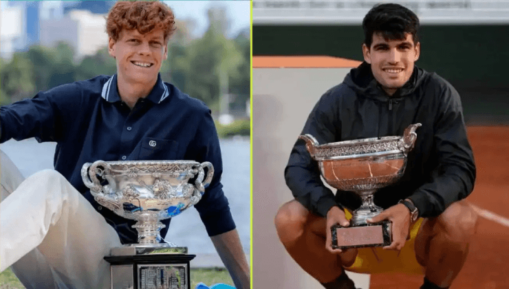 Sinner (bên trái) và Alcaraz (bên phải) đang giúp tennis tiếp tục được chú ý sau thời BIG 3