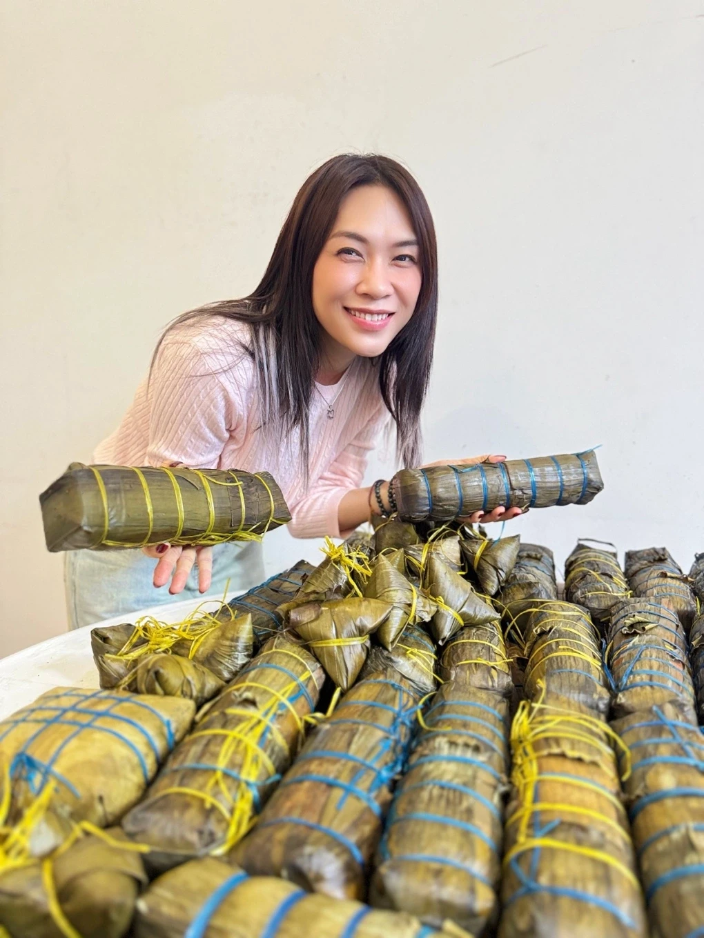 Thành quả bánh chưng, bánh tét sau khi được luộc chín.