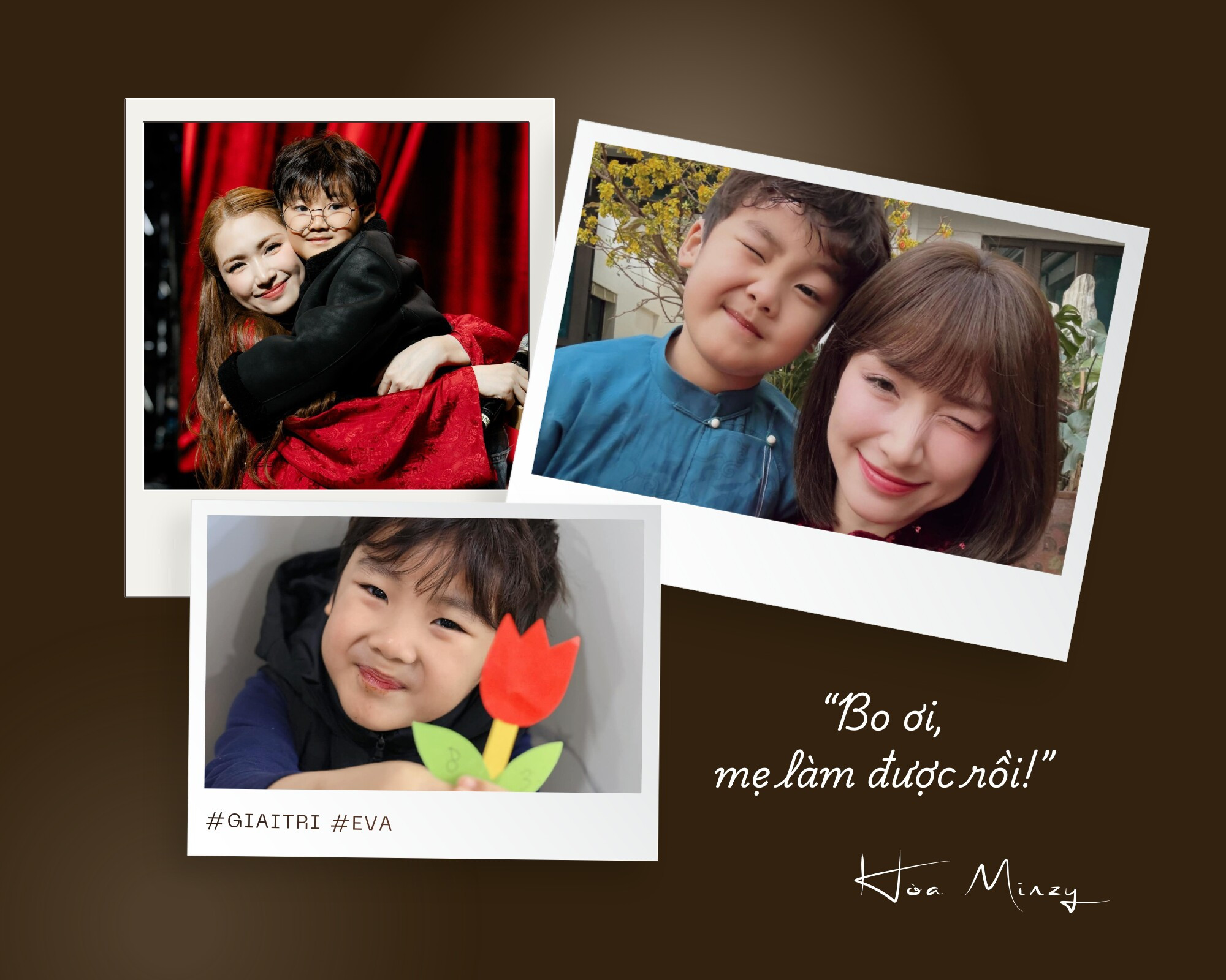 Bé Bo thường xuyên có những cử chỉ quan tâm và chăm sóc mẹ đầy tình cảm.