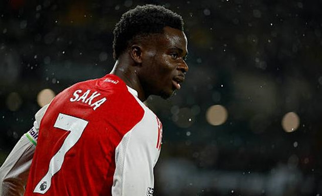 Bukayo Saka tỏa sáng rực rỡ với bàn mở tỷ số cho Arsenal trước Wolves