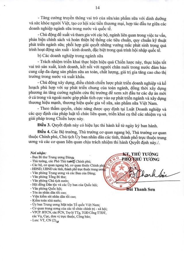 TOÀN VĂN: Quyết định số 309/QĐ-TTg phê duyệt Chiến lược phát triển ngành sữa giai đoạn đến năm 2030 - 2045- Ảnh 16.