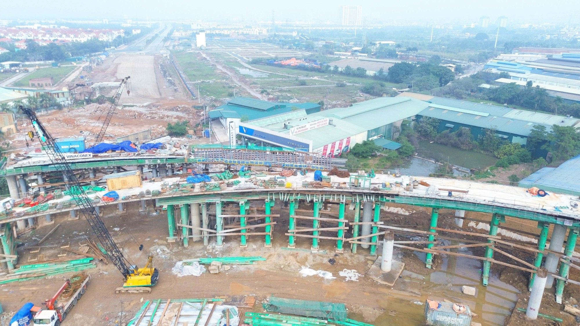 Tiến độ thi công các nhịp cầu nhánh tại nút giao