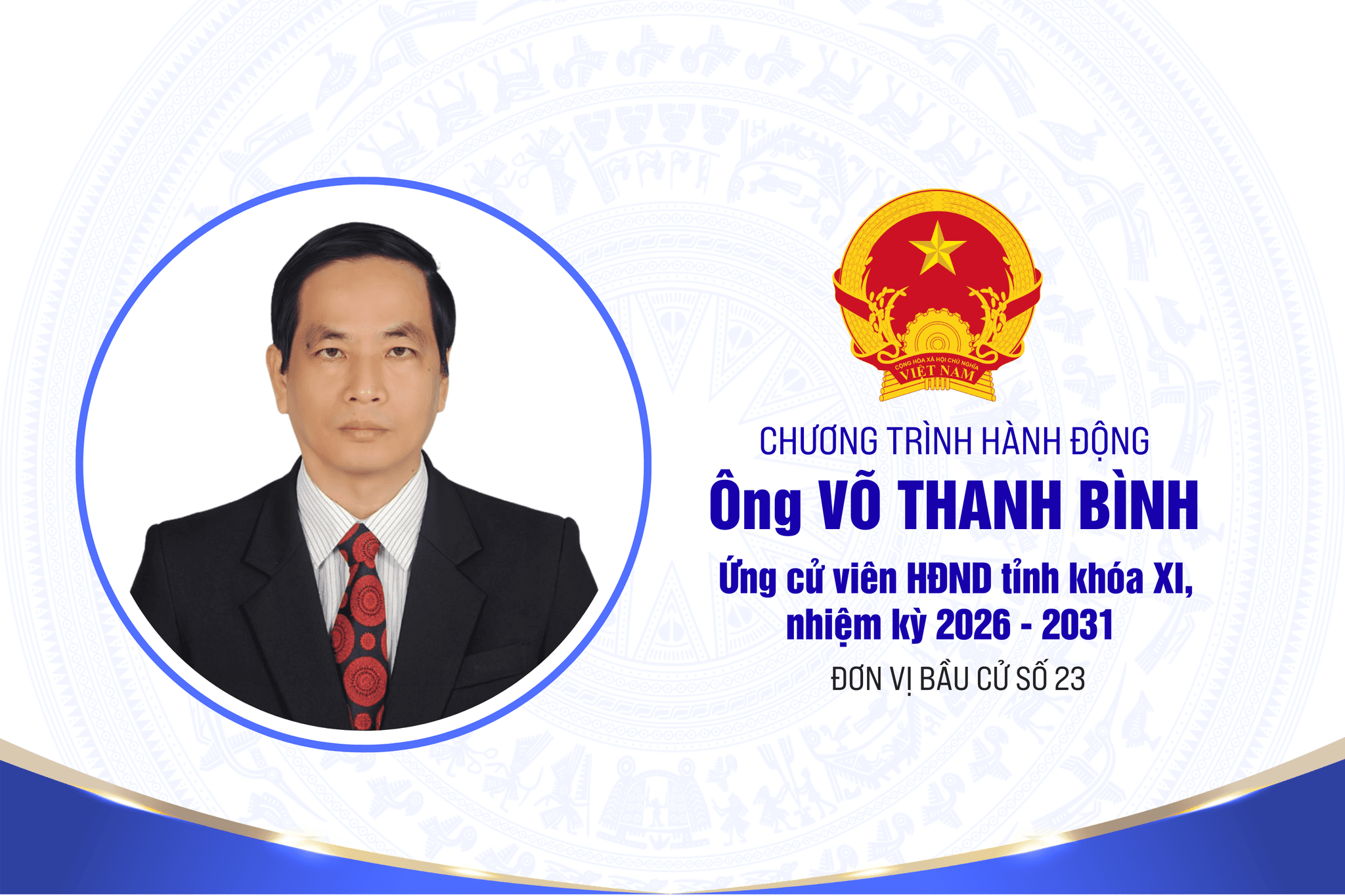 Chương trình hành động của ông Võ Thanh Bình, ứng cử viên HĐND Link vào Dubai88 nhà cái khóa XI, nhiệm kỳ 2026 - 2031