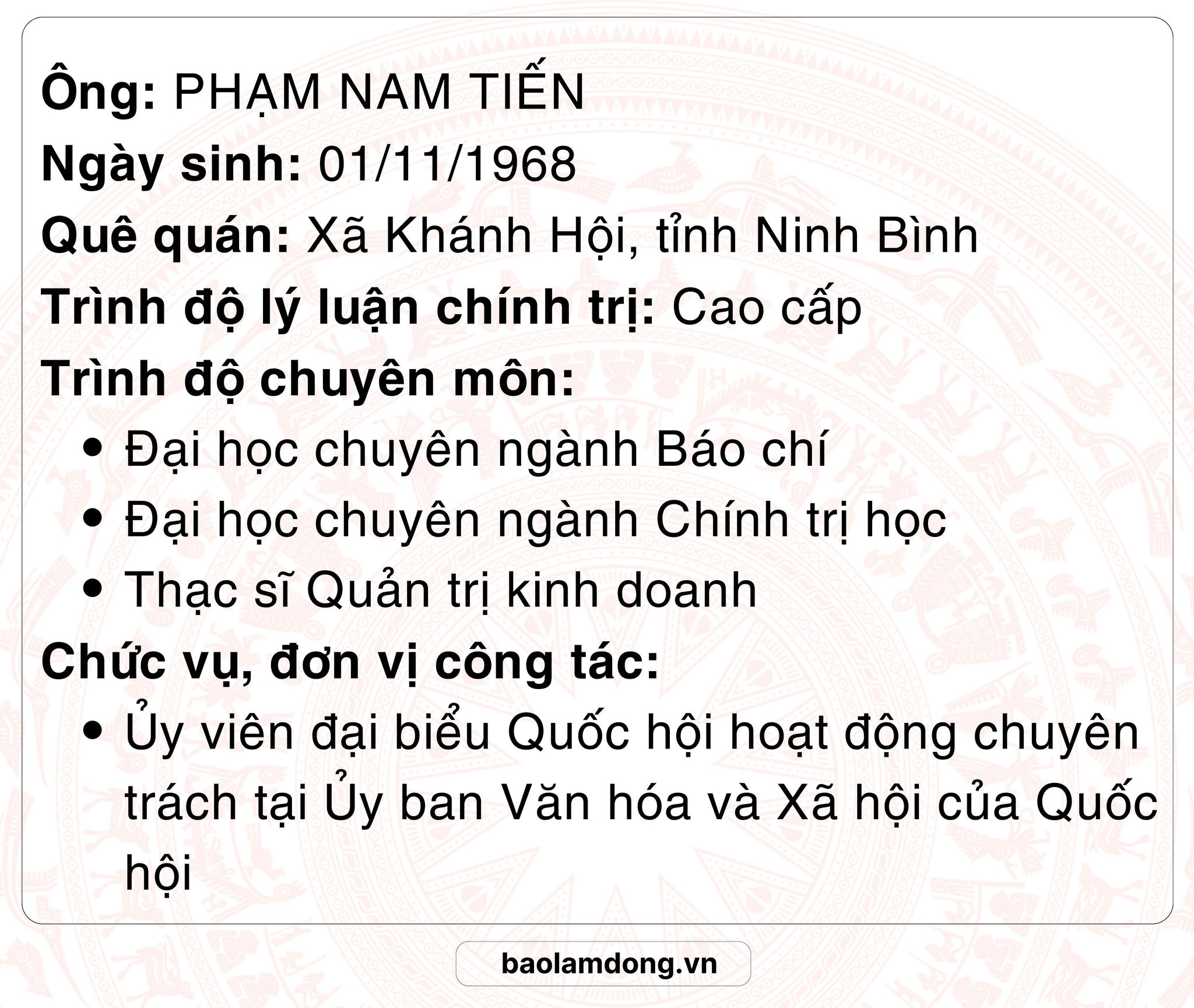 Phạm Nam Tiến mb_ĐBQH XVI