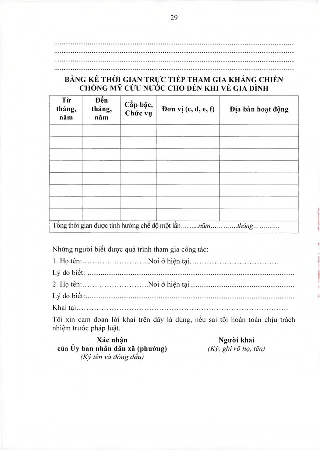 Chế độ chính sách với đối tượng trực tiếp tham gia kháng chiến chống Mỹ nhưng chưa được hưởng chính sách- Ảnh 29.