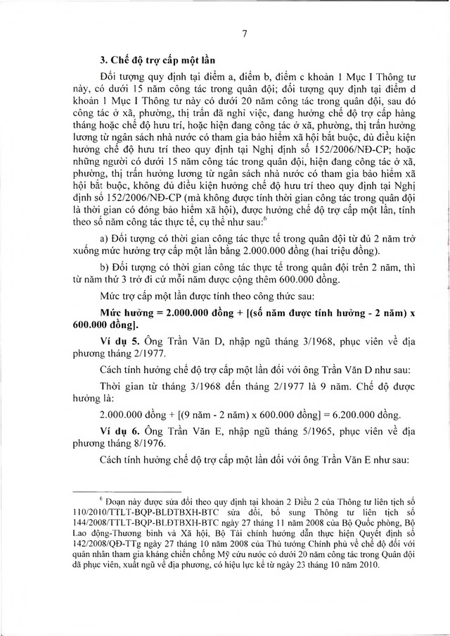 Chế độ với quân nhân tham gia kháng chiến chống Mỹ, dưới 20 năm trong quân đội đã xuất ngũ- Ảnh 7.