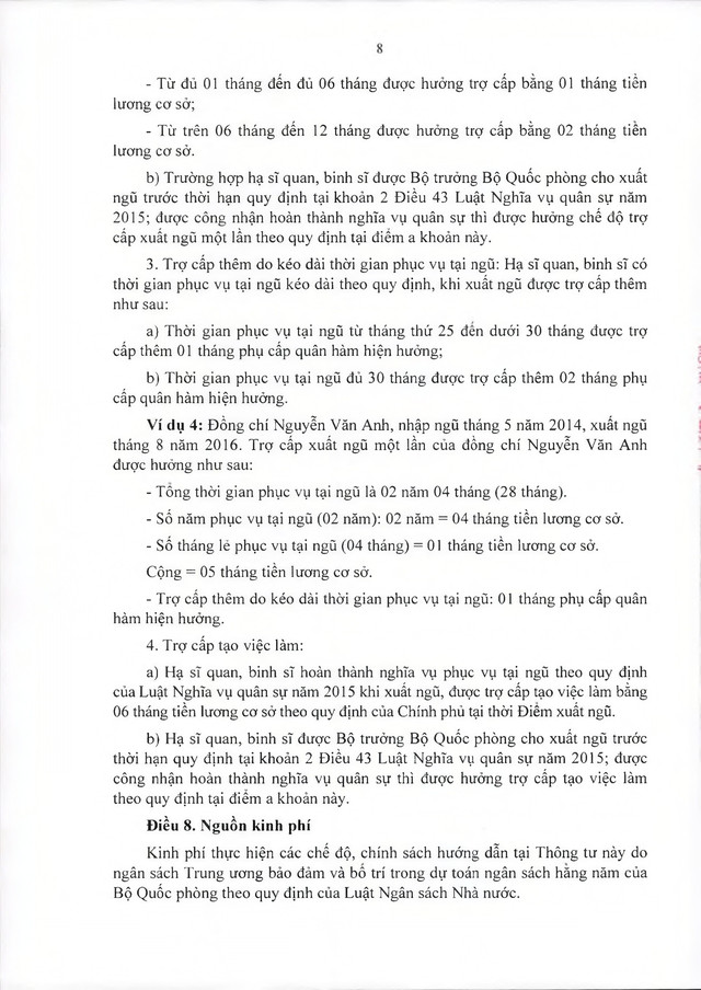 Chế độ, chính sách với hạ sĩ quan, binh sĩ tại ngũ, xuất ngũ; thân nhân hạ sĩ quan, binh sĩ tại ngũ- Ảnh 8.