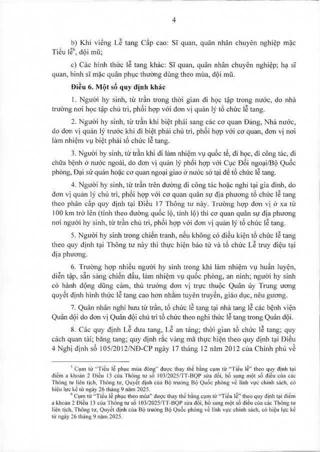 Quy định về lễ tang với quân nhân, công nhân, viên chức, người làm cơ yếu do Bộ Quốc phòng quản lý- Ảnh 20.