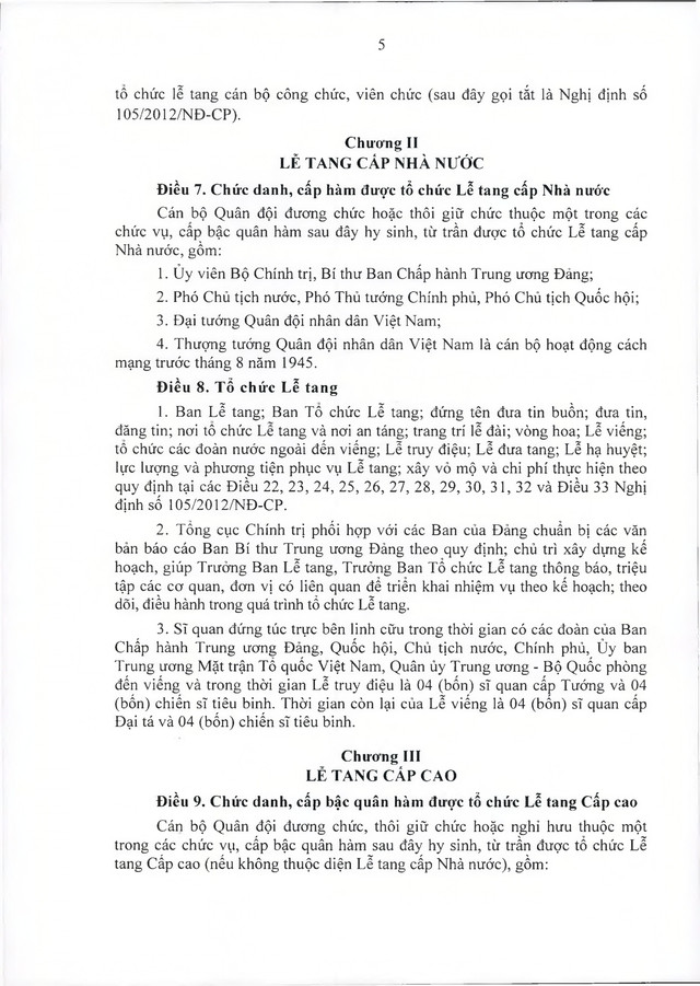 Quy định về lễ tang với quân nhân, công nhân, viên chức, người làm cơ yếu do Bộ Quốc phòng quản lý- Ảnh 21.