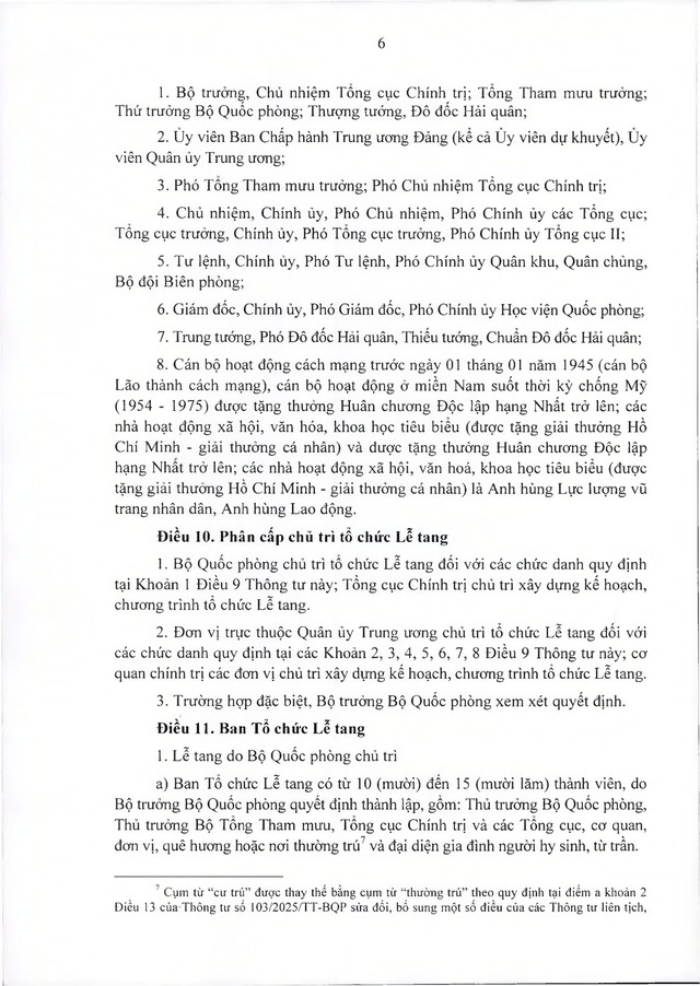 Quy định về lễ tang với quân nhân, công nhân, viên chức, người làm cơ yếu do Bộ Quốc phòng quản lý- Ảnh 22.