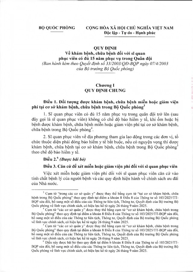 Quy định về khám, chữa bệnh với sĩ quan phục viên đủ 15 năm phục vụ trong Quân đội- Ảnh 5.