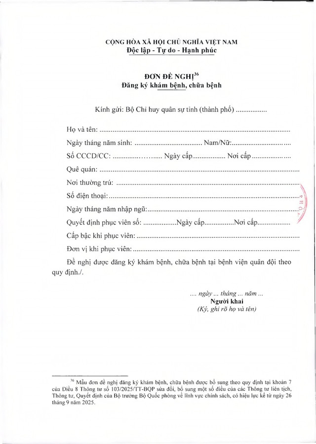 Quy định về khám, chữa bệnh với sĩ quan phục viên đủ 15 năm phục vụ trong Quân đội- Ảnh 18.