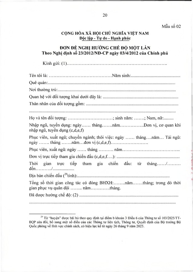 Chế độ quân nhân, công an tham gia chiến tranh bảo vệ Tổ quốc, làm nhiệm vụ ở Campuchia, Lào sau 30/4/1975 đủ 20 năm trong quân đội đã xuất ngũ- Ảnh 20.