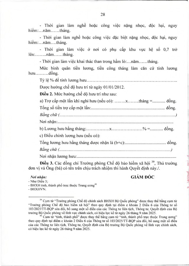 Chế độ quân nhân, công an tham gia chiến tranh bảo vệ Tổ quốc, làm nhiệm vụ ở Campuchia, Lào sau 30/4/1975 đủ 20 năm trong quân đội đã xuất ngũ- Ảnh 28.