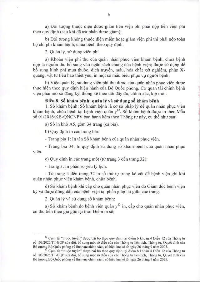 Quy định về khám, chữa bệnh với quân nhân chuyên nghiệp đủ 15 năm công tác trở lên đã phục viên- Ảnh 6.