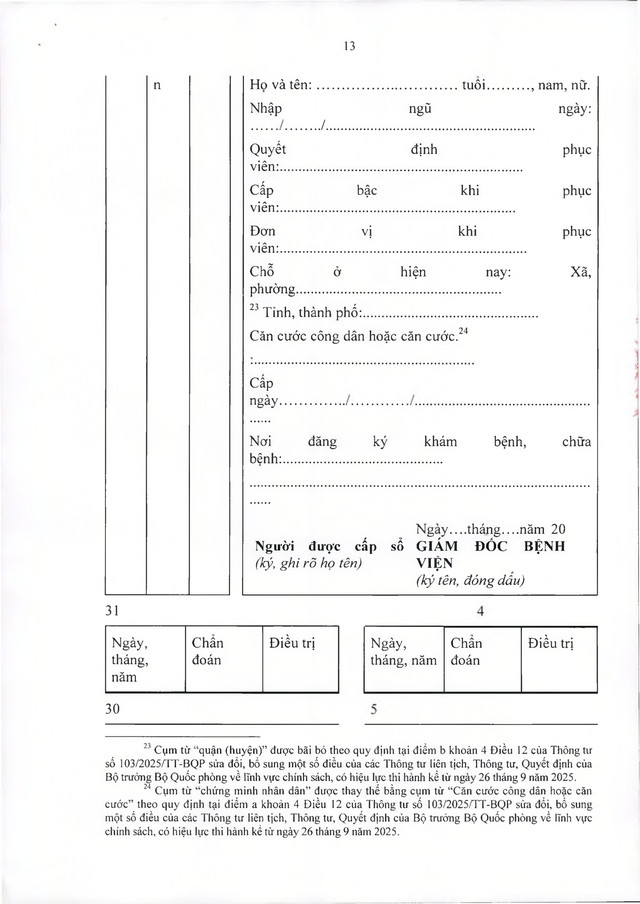 Quy định về khám, chữa bệnh với quân nhân chuyên nghiệp đủ 15 năm công tác trở lên đã phục viên- Ảnh 13.