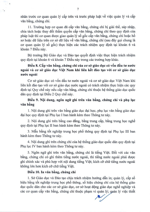 Quy chế mới về văn bằng, chứng chỉ của hệ thống giáo dục quốc dân- Ảnh 10.