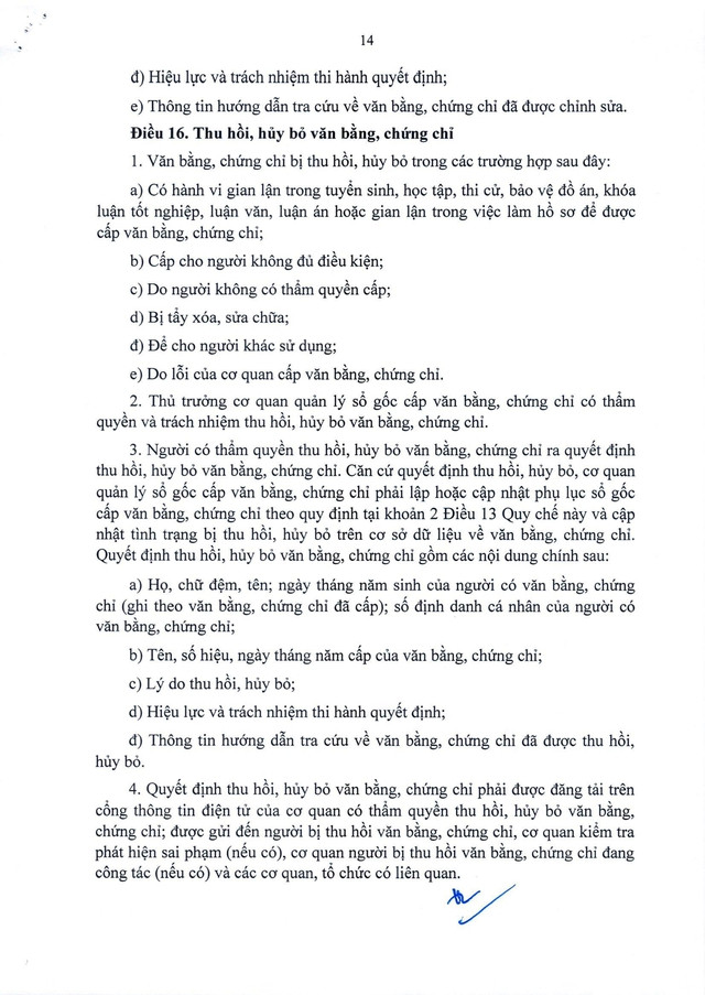 Quy chế mới về văn bằng, chứng chỉ của hệ thống giáo dục quốc dân- Ảnh 17.