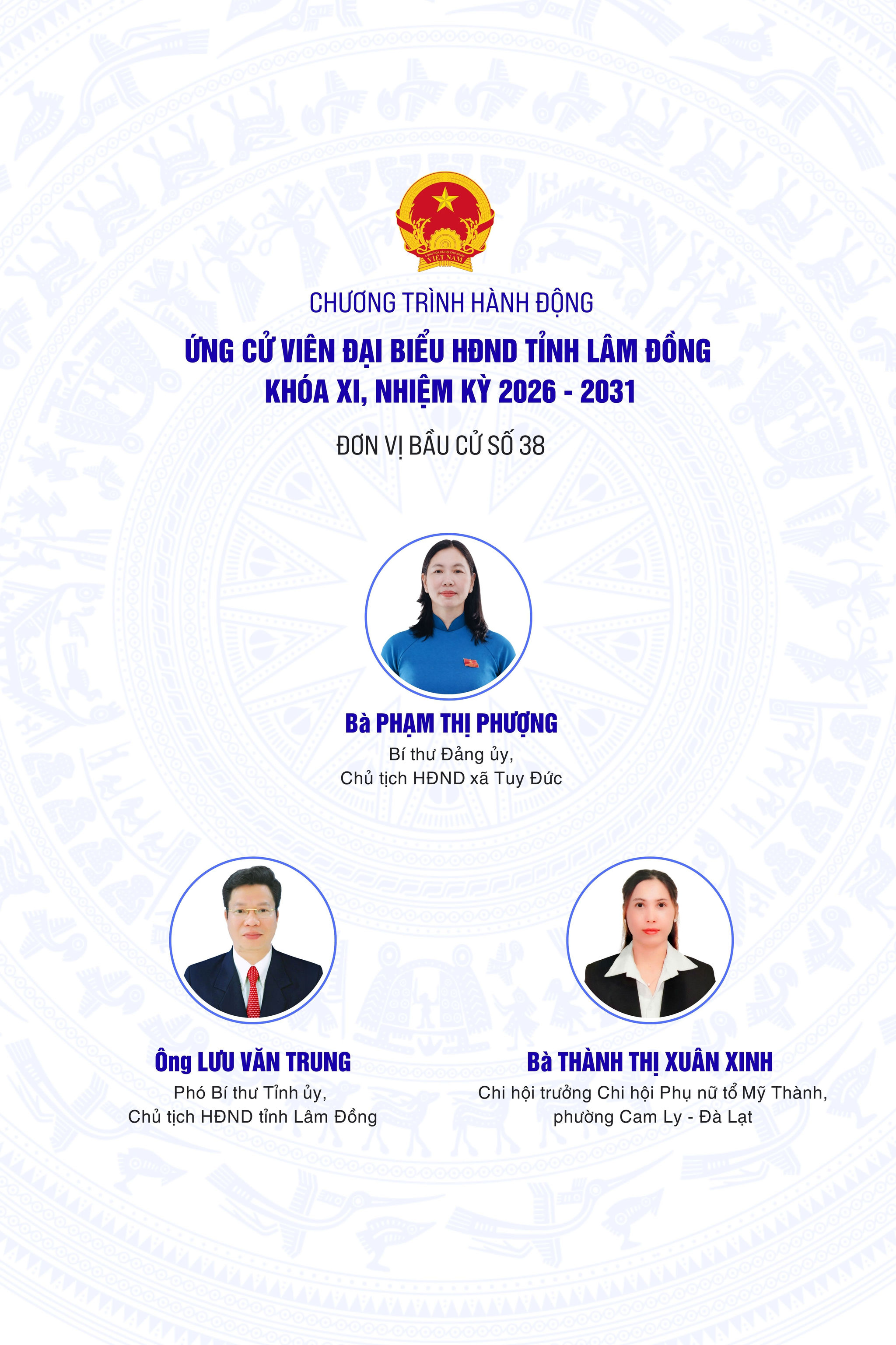 Chương trình hành động của các ứng cử viên đại biểu HĐND tỉnh Lâm Đồng tại đơn vị bầu cử số 38