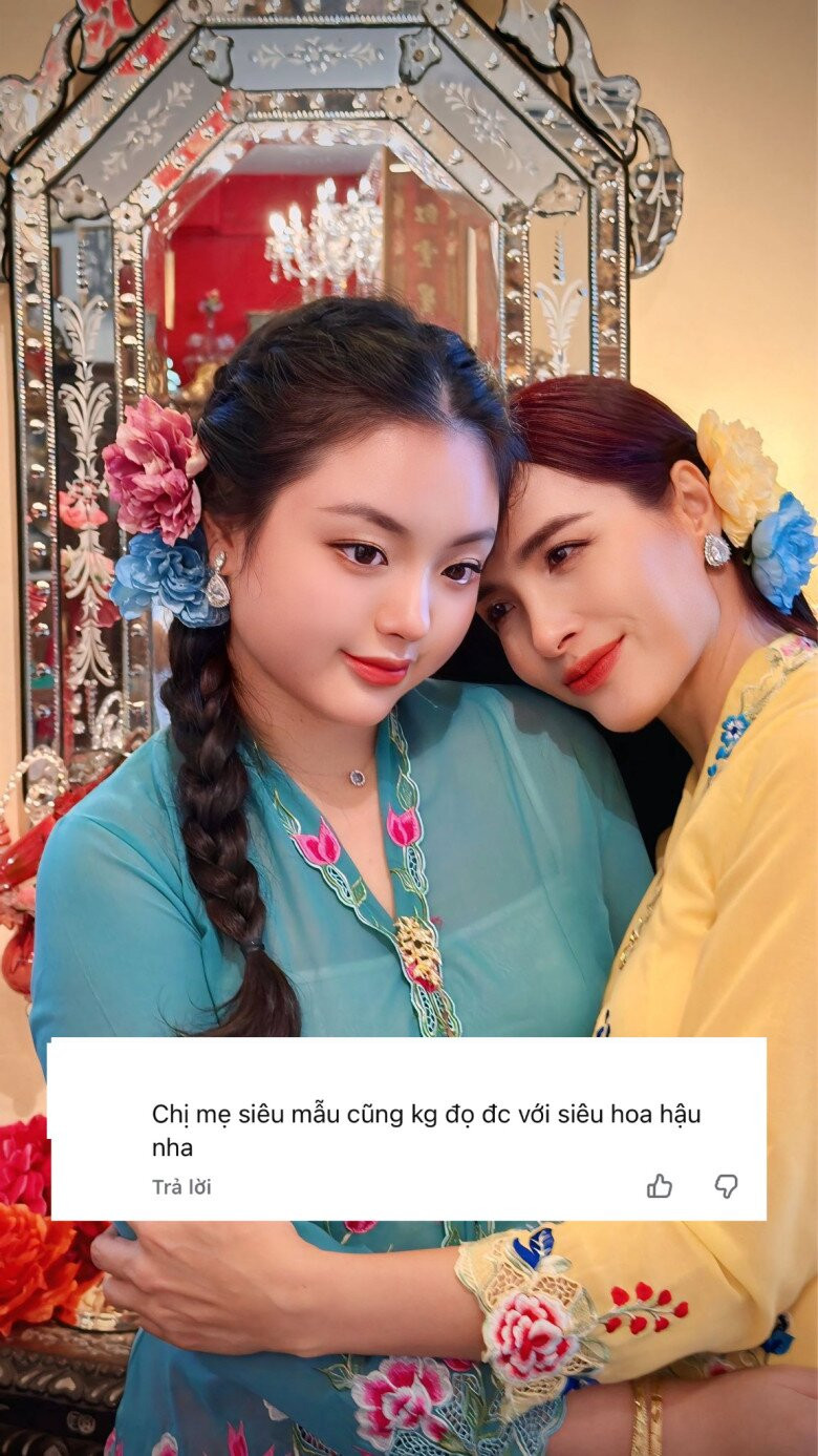 Suti thể hiện thần thái tự tin khiến mẹ phải nhường spotlight.
