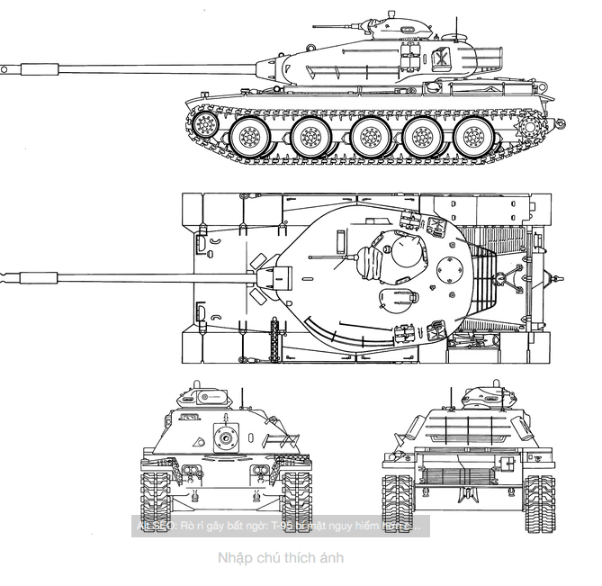 Bản vẽ kỹ thuật Object 195 với pháo 152mm