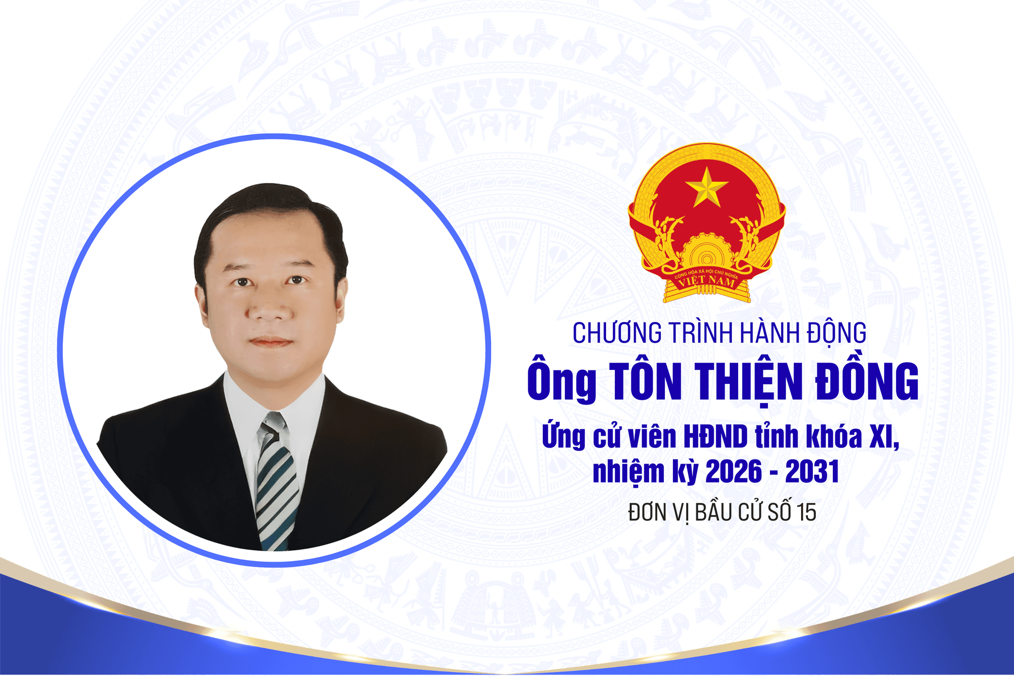 Chương trình hành động của ông Tôn Thiện Đồng, ứng cử viên HĐND Link vào Dubai88 nhà cái khóa XI, nhiệm kỳ 2026 - 2031