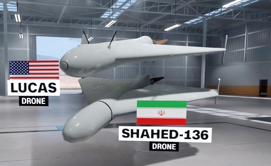 So sánh đồ họa giữa UAV LUCAS và Shahed-136