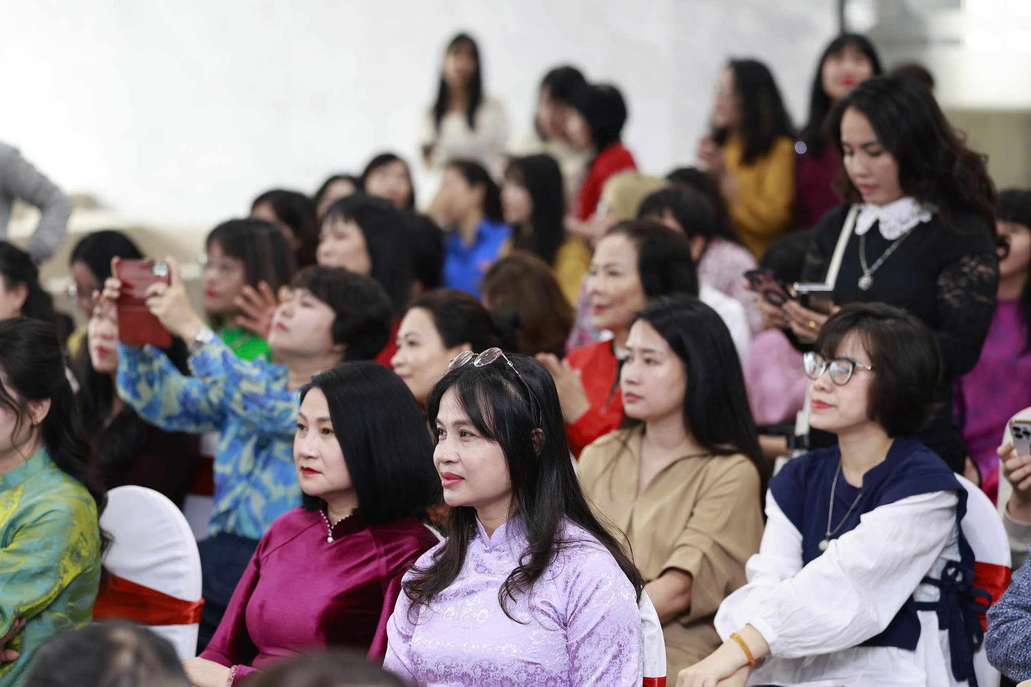 Toàn cảnh buổi lễ chào mừng Ngày Quốc tế Phụ nữ tại Đài THVN