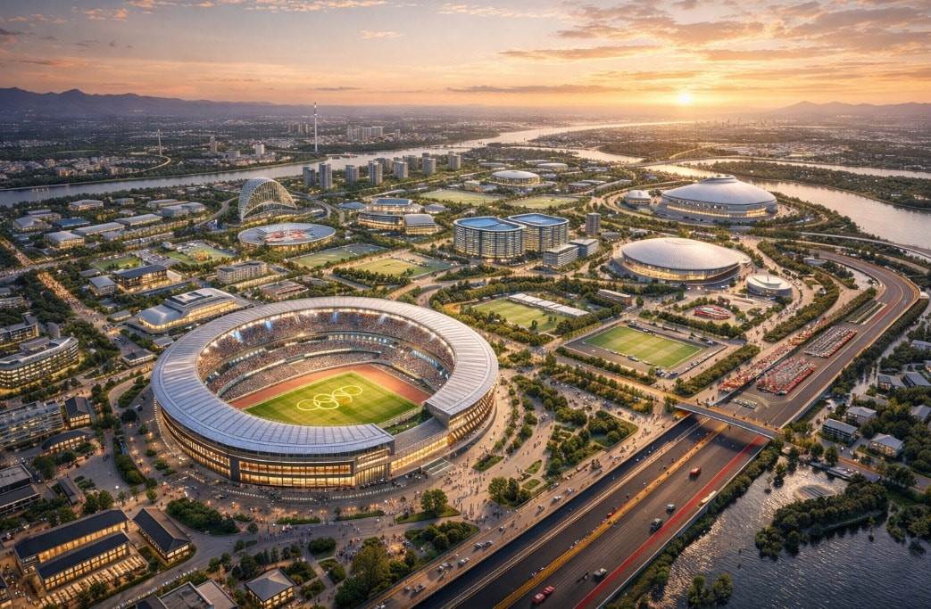 Phối cảnh sân vận động Trống Đồng trong Khu đô thị thể thao Olympic