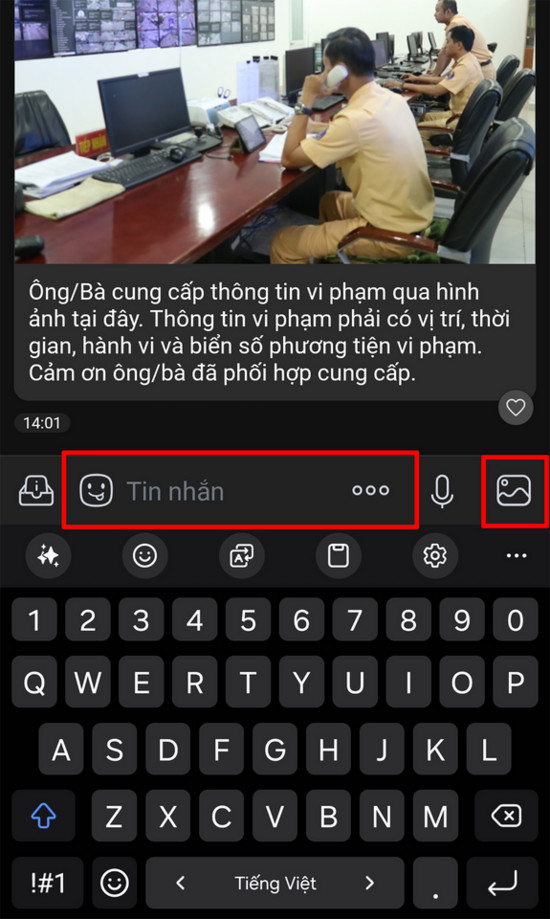 Gửi hình ảnh và video vi phạm